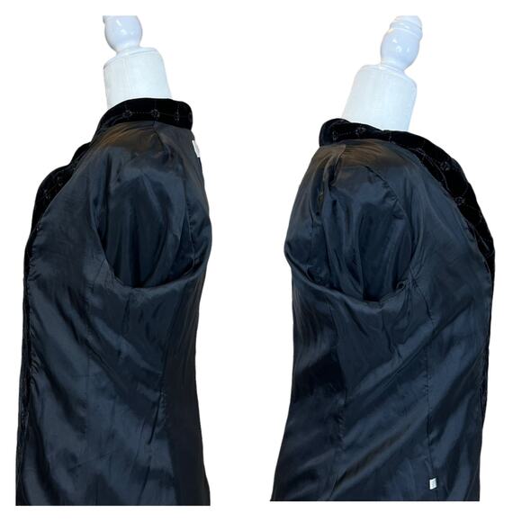 Vintage 90s Petite Sophisticate Black Velvet Quilted Blazer Jacket Womens Sz 4P - Picture 13 of 14